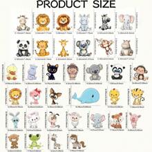 36/24/12/3/1 件动物熨烫转印贴花 - DIY 热压补丁，适用于 T 恤、口罩、牛仔裤和背包 - 彩色 - 查看 2