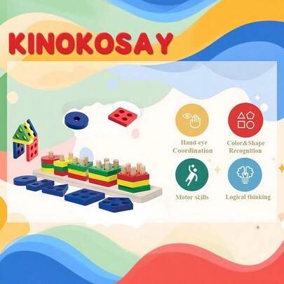 5pcs Montessori Sensory Toys, Helpful For Improving Perception, Focus And Visual Training. Educational Materials For Kindergarten And Preschool. Tabletop Game Toys, Suitable For 2-4 Years Old Boys And Girls, Great Birthday Gift. Wooden Learning Puzzles, Suitable For Toddlers And Preschoolers, Includes Shape Sorting Toys