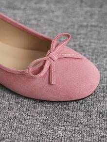 European & American Fashion Ballet Flats For Women, Woven Bow Round Toe Soft Leather Soft Sole Comfortable Slip-On Shoes