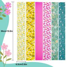 40pcs 2.55 Inch Quilting Fabric, Yellow Floral Cotton Scrapbooking Cloth, Precut Patchwork Roll For Craft Sewing DIY Crafts, Used For Crafts Blanket Rug Upholstery And Purse Making - 黃色 - 查看 2