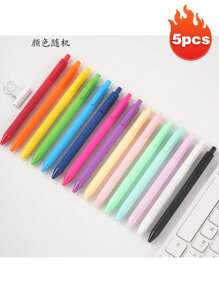 5/10/ 黑色凝胶笔黑色墨水0.5毫米中号笔尖，原创设计，速干美观笔记笔学校办公用品可爱文具 - 黑色 - 查看 11