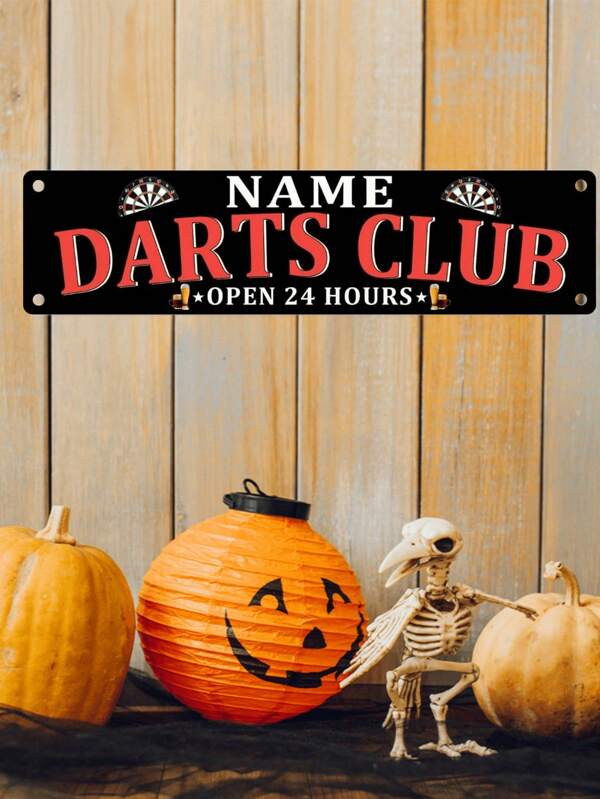 1 Pc Customized Metal Street Sign, Personalized Doorway Plaque, Darts Club Home Bar Garage Metal Sign, Custom Gift, 15.75 X 3.94 Inch, Silk Decoration, Signage