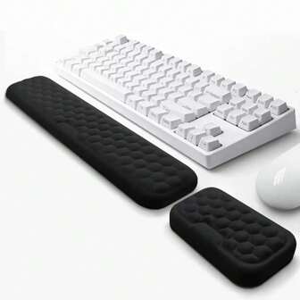 Wrist Rest For Keyboard And Mouse, Computer Ergonomic Wrist Support Pad, Soft Memory Foam Arm Cushion For Desk, Palm Hand Office Laptop Typing