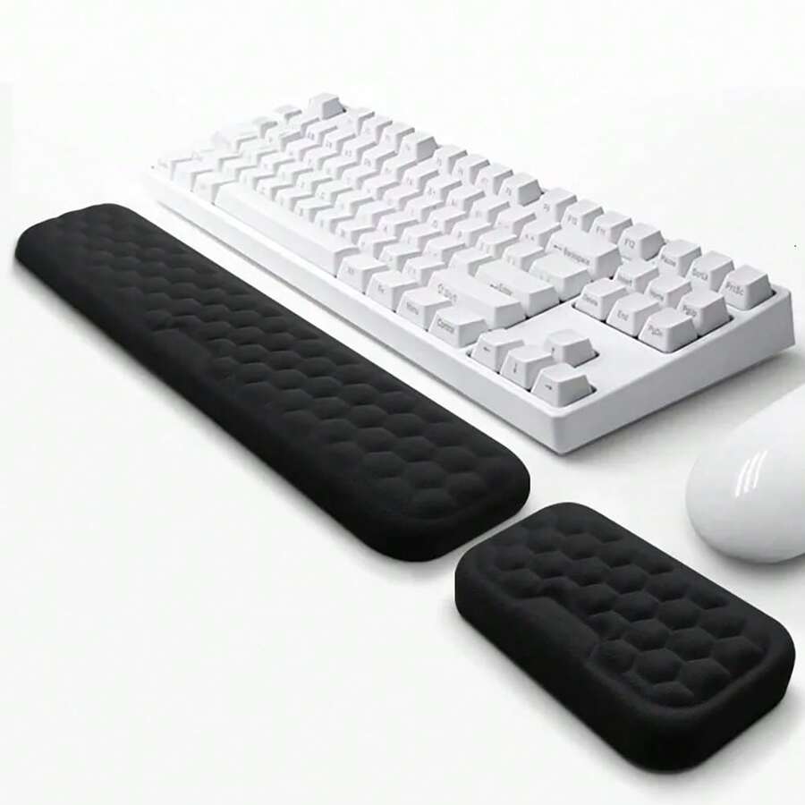 Keyboard And Mouse Wrist Rest Support Pad, Ergonomic Computer Wrist Cushion, Soft Memory Foam Arm Rest, Office Desk Palm Support - View 1
