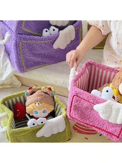 Foldable Dirty Clothes Basket In Cute Monster Design – Durable Storage Bin For Laundry, Toy, Snack & Household Organization, Multi-Purpose Collapsible Container For Kids' Room, Bathroom, Closet, And Living Space – Ins Style Home Decor Organizer With Sturdy Fabric, Lightweight, Space-Saving, Easy-Clean, Fold Flat For Closet And Dorm Use, Built-In Handles, Woven-Texture Aesthetic, Kid-Friendly Monster Character, Ideal For Dorms, Playrooms, Nurseries, Entryways To Keep Clothing, Toys, Snacks, And Misc Essentials Neatly Stored