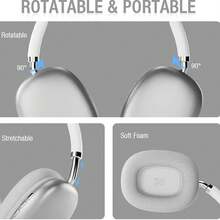 28Hours Playtime Over Ear White Bluetooth Headphones Wireless And Wired Beas Youth Student TV Headphone With Microphone Type-C Charging For Android Phone - 銀色 - 查看 6