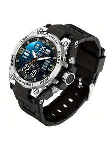 1pc Multifunctional Waterproof Sports Electronic Watch With Dual Display, Suitable For Daily Wear, Great Gift Option - one-size - View 11