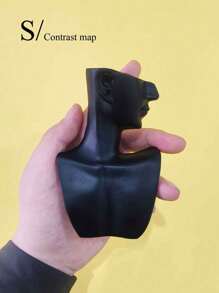 1pc Earring & Necklace Display Stand, Velvet Bust Jewelry Holder, Desktop Necklace Organizer - Black - View 9