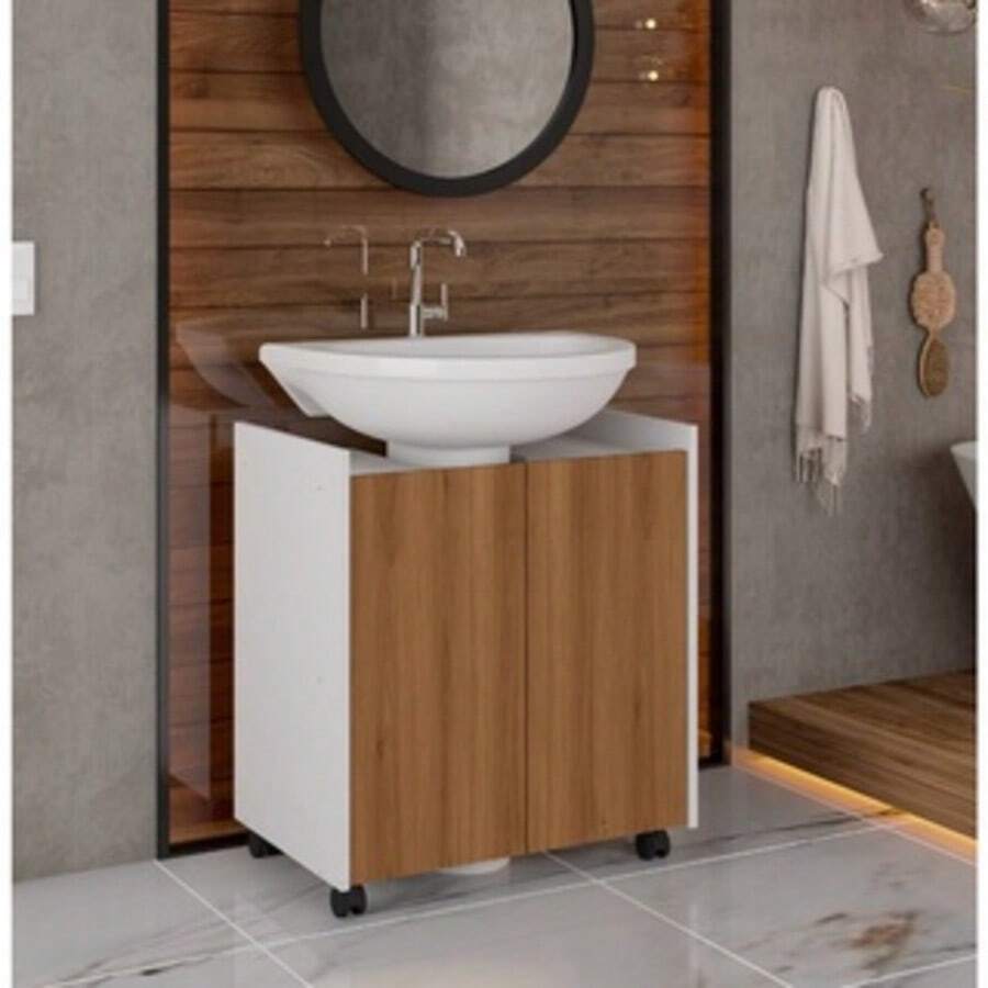 Eccos Bathroom Cabinet With Pedestal Sink - Rỉ Nâu - Xem 1
