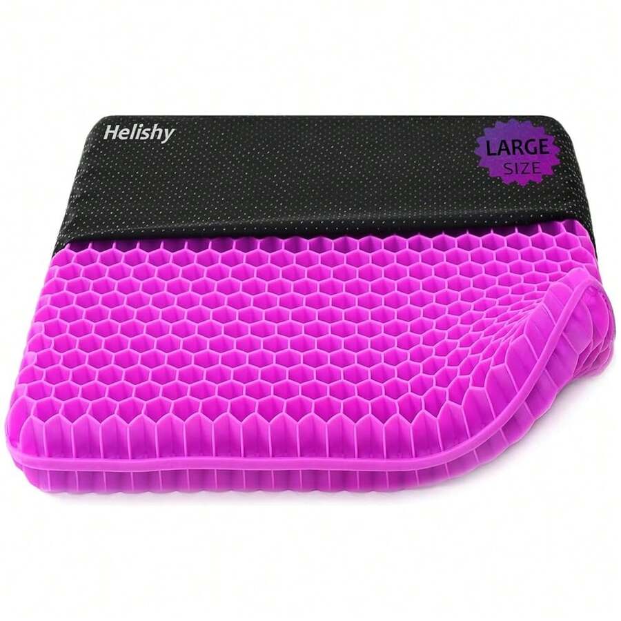 Gel Seat Cushion, Double Thick Egg Gel Cushion For Pressure Pain Relief, Breathable Wheelchair Cushion Chair Pads For Car Seat Office Chair (16x14x1.65inch)-973700 - 3-紫色特大號17英寸 - 查看 1