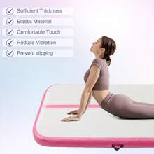 Air Floor Mat 10ft Tumbling Mat Inflatable Gymnastics Mat Thick With Pump For Youth/Adults - Pink with Pump - View 3