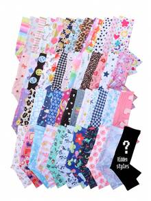 Bộ 6/12 chiếc quần legging ôm sát in hình hoạt hình cho bé gái, nhiều màu sắc, bao gồm cả kiểu dáng ẩn, phù hợp để mặc hàng ngày. - Nhiều màu - Xem 2