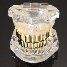 A Set Of Halloween Hip-Hop Braces With Eight Upper And Eight Lower Teeth, Simple Glossy Design, Men's Style - Súng đen - Xem 2