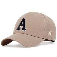 Gorras de béisbol unisex con bordado de letra A, sombrero informal ajustable para exteriores, primavera y otoño, sombrero protector RWLG - Caqui - Ver 13