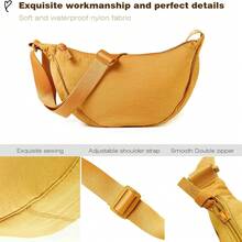 Nylon Crescent Crossbody Bag For Women Men Fanny Pack Small Travel Sling Bag - Màu vàng - Xem 4
