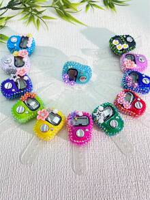 12个装全新手指计数器，4层激光钻石花朵计数器，全覆盖花朵计数器，计数和装饰二合一功能 - 彩色 - 查看 3