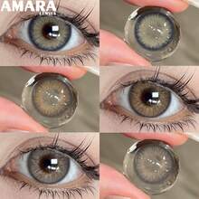 1 par de lentes de contato gelatinosas descartáveis na cor cinza-marrom. - Descartável anual - Ver 2