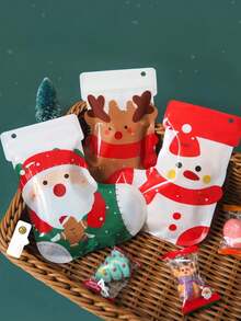 Bolsas de regalo de Navidad, bolsas de regalo de mano premium, bolsas de embalaje de recuerdos de plástico