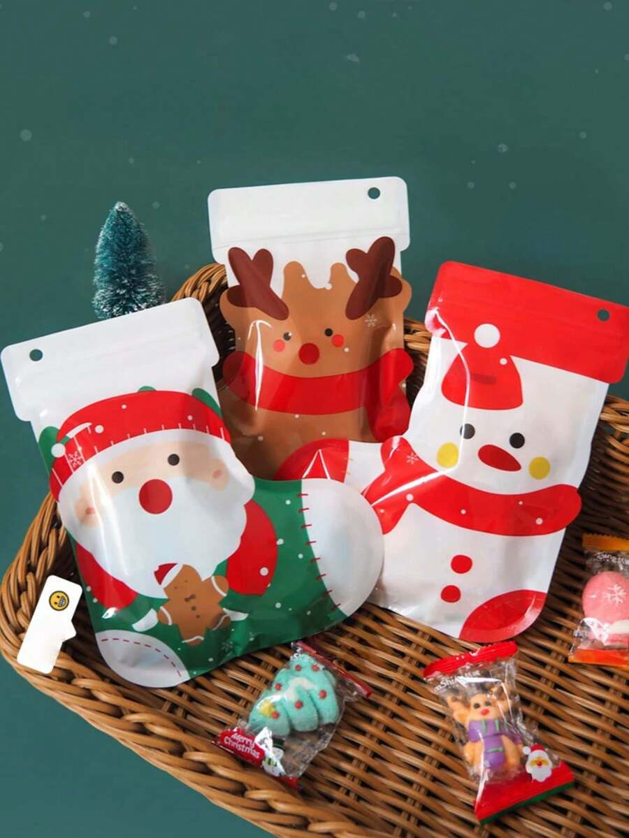 Bolsas de regalo de Navidad, bolsas de regalo de mano premium, bolsas de embalaje de recuerdos de plástico