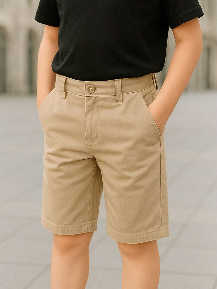 Casual Bermuda Social Boy Baby Children And Teenagers Comfortable Elegant And Modern Various Colors PREMIUM Fabric Fast Delivery - 卡其色 - 查看 1