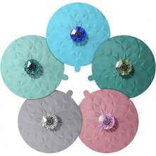 Tapas para Vasos, Tapones de Silicona para Tazas, 5 Piezas, Selladoético Antiderrames, Ajuste Universal para Vasos y Tazas (Beige, Rosa Polvo, Azul, Verde, Verde Salvia) - Gris, Turquesa, Azul, Verde Azulado, Coral - Ver 13