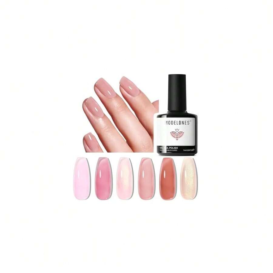 Cat Eye Gel Nail Polish Set, 6 Colors 9D Glassy Cat Eye Glitter Gel Polish Black Red Purple Blue Silver Brown Nail Polish All Seasons With Magnet Soak Off Led DIY Salon Gift-842643 - A-1Hema-FreeJellyNude - 查看 1