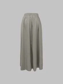 2025 Autumn New Style Fashionable Simple Solid Color All-Match Temperament Skirt