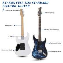 Maple Lightning Style White Electric Guitar +Strap+ Cord+ Gigbag+ Picks - mặc định - Xem 2
