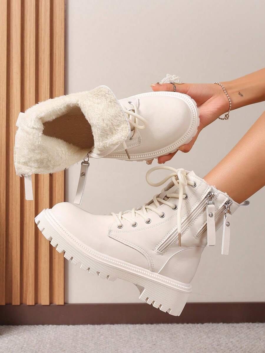2025 New Autumn/Winter ' Shoes, Thick Sole Big Shoes, School Student Shoes, Fashion Versatile Casual ' Shoes, Side Zipper ' Student Shoes, Teenage School Student Shoes, Student Boots, Casual Ankle Boots