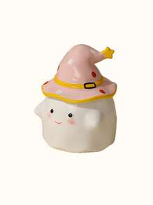 1 件陶瓷可爱幽灵杯带盖，独特新奇杯子，送给女性的礼物