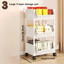 3/4/ 5-Tier Rolling Utility Cart With Wheels,Compact And Practical Space Saving 5-Tier Organizer,Combination Removable Storage Rack,Rolling Plastic Storage Cart With Wheels,Multifunctional Kitchen And Office Use,Floor Stand With Wheels, Easy To Move Kitchen,Garage Or Studio Organization,Rolling Storage Cart