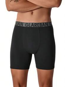 4pieces Mid-Long Boxer Shorts Men Underwear Fashion Style Male Underpants For Men Comfortable Boxershorts Slips Soft Briefs Panties - Black - View 6