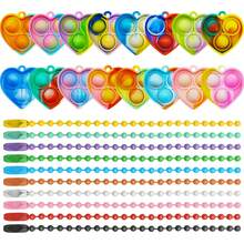 24/48pcs Random Colors And Random Styles Pop Fidget Keychain - Mini Fidget Toys Bulk Party Favors For Kids - Boys Girls Push Pops Bulk Toys - Its Small Prizes For Kids Classroom Birthday Party Favors Bubble Poppers