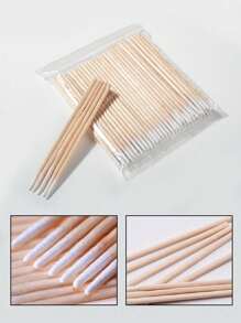 1000 Stücke/700 Stücke/500 Stücke/200 Stücke/100 Stücke/Packung Einweg-Holz-Mikro-Maskara-Bürsten ohne Fusseln, Wimpernverlängerungs-Werkzeug und Klebstoff-Entferner, Mini-Make-up-Pinsel