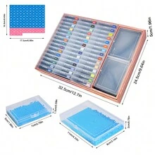 1 zestaw pojemników do przechowywania prac malarskich z diamentami, pudełko do przechowywania tacek z pokrywkami, 2 w 1 akcesoria do malowania diamentami do przechowywania i układania koralików, opakowanie pudełkowe (wypukły spód) - Wielokolorowe - Zobacz 6