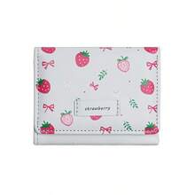 Awww So Sweet! Minimalist Ins Style Cute Sweet Short Strawberry Pink Wallet Coin Purse & Card Holder For Women Wallet Mini Wallet Purse Wallet Small Wallet Cute Wallet Wallet - Multicolor - View 14
