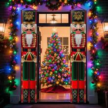 1 par, faixa de Natal, faixa elegante de quebra-nozes de Natal, decoração de Natal para pendurar na varanda, presente de Natal, decoração para áreas externas e internas, ideal para varanda, quintal, garagem e decoração de casa - Estilo C - Ver 2