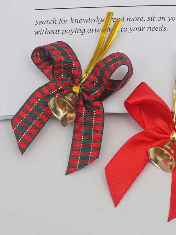 10pcs Christmas Bell Bow Christmas Tree Decor Ornaments Home Decor Christmas Decorations Room Decor Winter
