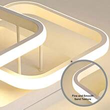 Modern LED Ceiling Light, Square Modern LED Ceiling Light Fixture, 6500K Cool White Light Acrylic Hallway Light Fixture Ceiling Lamp For Hallway Kitchen Study Bedroom Living Room - White - View 5