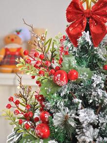 1PC/2PCS/4PCS Christmas Decoration Artificial Pine Branches With Red Apple Berries Pinecone Artificial DIY Craft Flower Wreath Home Decoration Christmas Decorations Room Decor Winter