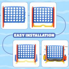 Giant 4in A Row Game - 4in A Row Game, Height Adjustable Giant 4-To-Score Game - Indoor/Outdoor Connect Game Set With Quick Release Slider, Puzzle Thinking Online Game, Family Interactive Competition - Blue - View 7