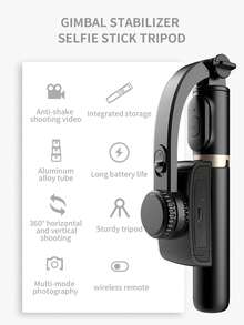 TOKQI Anti-Shake Mobile Video Stabilizer Bluetooth Selfie Stick Tripod Gimbal Stabilizer For Smartphone Extended Rotating Phone Holder For Video Shooting,Live Streaming,Summer Vacation, Travel, Outdoor Activities - Black - View 12