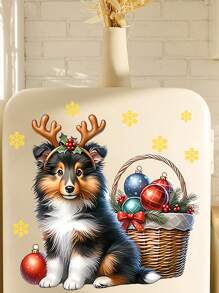 1pc Cute Pet Dog Sticker, Christmas Decoration, Home Decor Sticker, Small Animal Wall Decal Room Decor Wall Decor Wall Stickers Wall Sticker Stickers Christmas Decorations  Christmas Decor 