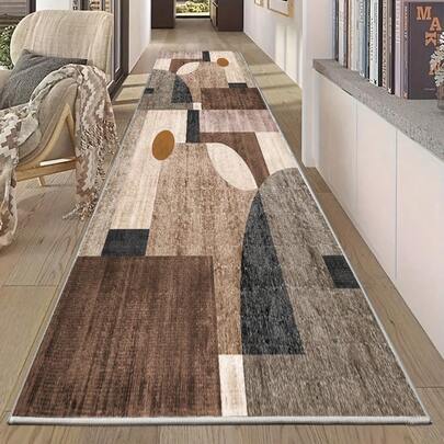 1 件装现代纯色地毯，几何图案走廊地毯，楼梯地毯，走廊地毯，床边垫，适用于门厅、客厅、卧室、阳光房等硬木地板，圣诞装饰，秋季风格