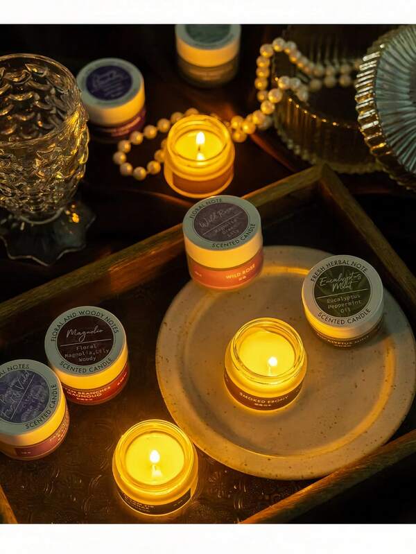 6pcs Aromatherapy Candle Gift Set, Aromatherapy Home Decor And Pampering Gift, Various Scents, Relieve Stress, Suitable For Meditation, Yoga, SPA, Relaxation, Sleep, Can Be Used As Christmas Party Decorations And Stocking Stuffers, Suitable For Christmas, Women's Day, Mother's Day, Birthdays, Bridesmaids, Anniversaries And Bridal Shower Gifts - Home Aromatherapy Candles, Small Luxury Gifts