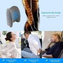 1 件装人体工学腰部支撑垫，可拆卸可洗腰枕，适用于办公椅、汽车、床、沙发，缓解下背部疼痛（灰色），适合万圣节、秋季、生日、圣诞节、伴娘礼物、派对装饰、房间装饰、单身派对、婚礼、毕业典礼、周年纪念、节日活动、母亲节、返校 - 灰色 - 查看 6