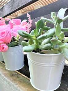 1 pieza Maceta colgante de hierro compacta, Cubo colgante con gancho extraíble, Maceta colgante, Se puede usar para suculentas, plantas verdes, plantas en maceta