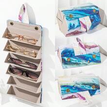 1pc (3/4/5/6 Grid) Casual PU Leather Glasses/Sunglasses Case Box Glasses Accessories For Women