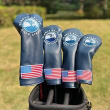 Bao đầu gậy golf họa tiết cây nhỏ, bao đầu gậy Driver, bao đầu gậy Fairway Wood, bao đầu gậy Hybrid, bao đầu gậy Putter bằng da PU. - Màu xanh lam - Xem 2