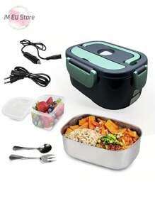 LIPETY Tragbare elektrische Lunchbox mit großem Fassungsvermögen, 3-in-1-Speisenwärmer mit herausnehmbarem 1,5-Liter-Edelstahlbehälter für Auto, LKW, Homeoffice-Fahrer und als Geschenk – praktisch und effizient